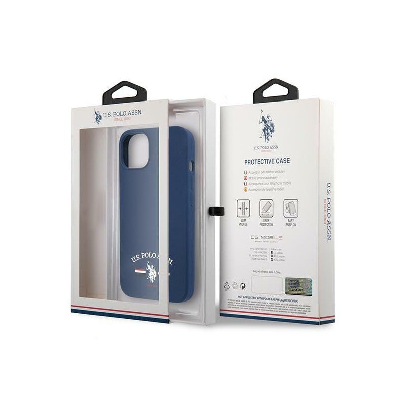 JAV Polo Assn byla Silikono kolekcija iPhone 13 mini - tamsiai mėlyna