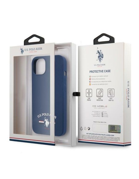 JAV Polo Assn byla Silikono kolekcija iPhone 13 mini - tamsiai mėlyna JAV Polo Assn byla Silikono kolekcija iPhone 13 mini - tamsiai mėlyna