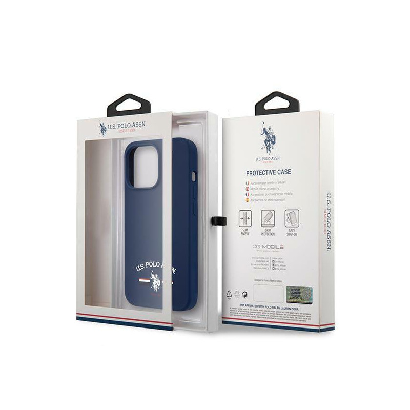 JAV Polo Assn byla Silikono kolekcija, skirta iPhone 13 Pro Max – tamsiai mėlyna