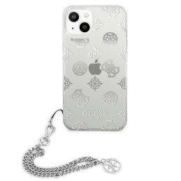 Guess Peony Chain Collection dėklas iPhone 13 mini - sidabrinis