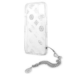Guess Peony Chain Collection dėklas iPhone 13 mini - sidabrinis
