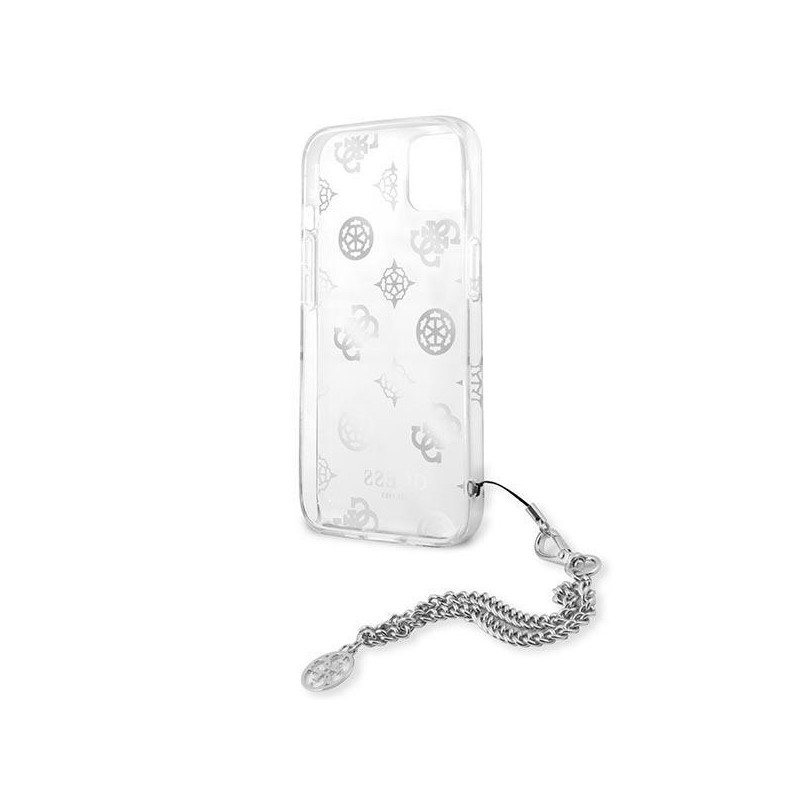 Guess Peony Chain Collection dėklas iPhone 13 mini - sidabrinis