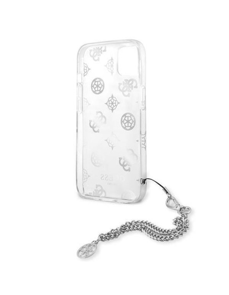 Guess Peony Chain Collection dėklas iPhone 13 mini - sidabrinis