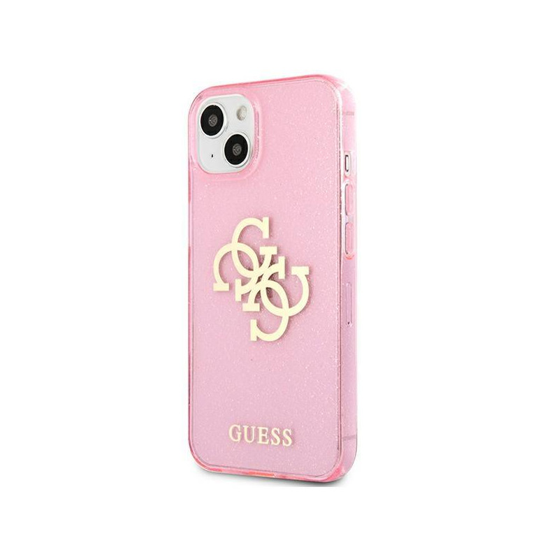 Guess Glitter 4G Big Logo dėklas iPhone 13 mini - rožinis