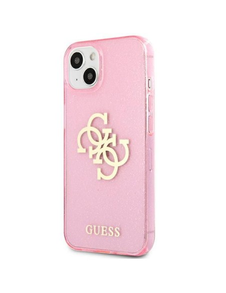 Guess Glitter 4G Big Logo dėklas iPhone 13 mini - rožinis Guess Glitter 4G Big Logo dėklas iPhone 13 mini - rožinis