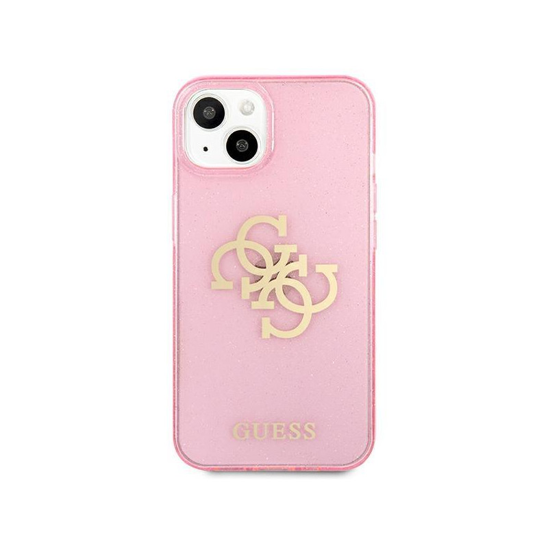 Guess Glitter 4G Big Logo dėklas iPhone 13 mini - rožinis