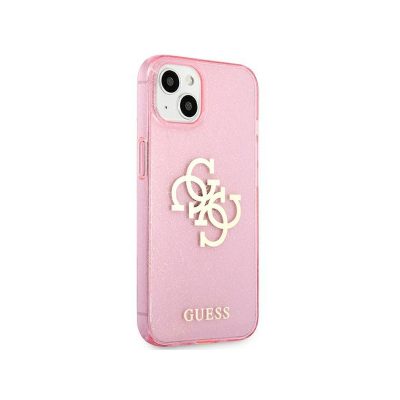 Guess Glitter 4G Big Logo dėklas iPhone 13 mini - rožinis