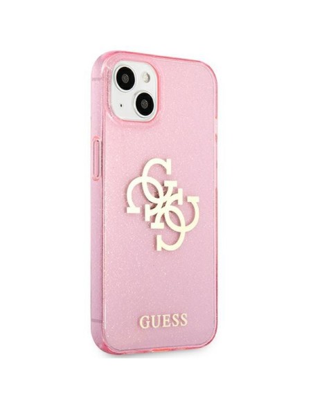 Guess Glitter 4G Big Logo dėklas iPhone 13 mini - rožinis Guess Glitter 4G Big Logo dėklas iPhone 13 mini - rožinis
