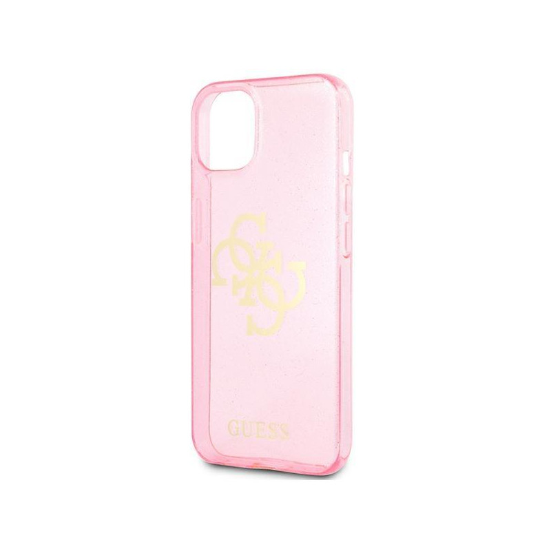 Guess Glitter 4G Big Logo dėklas iPhone 13 mini - rožinis
