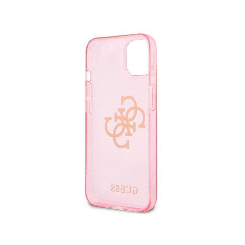 Guess Glitter 4G Big Logo dėklas iPhone 13 mini - rožinis