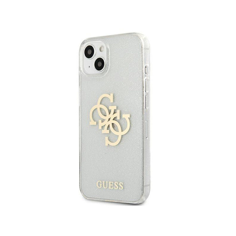 Guess Glitter 4G Big Logo dėklas iPhone 13 mini - skaidrus