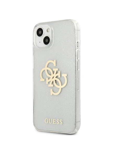 Guess Glitter 4G Big Logo dėklas iPhone 13 mini - skaidrus Guess Glitter 4G Big Logo dėklas iPhone 13 mini - skaidrus