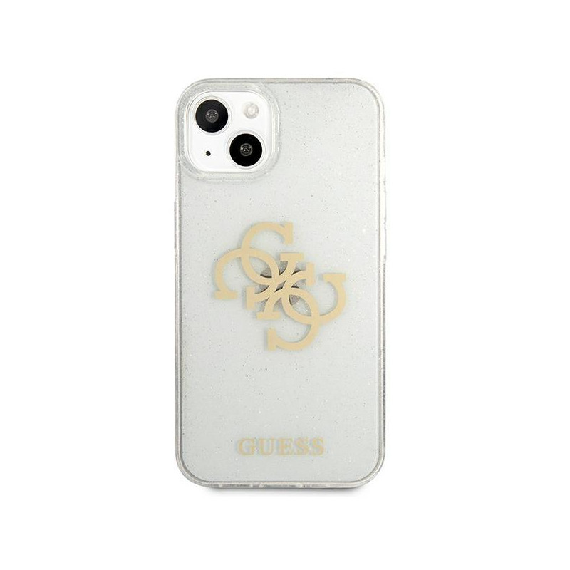 Guess Glitter 4G Big Logo dėklas iPhone 13 mini - skaidrus