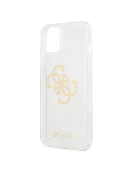 Guess Glitter 4G Big Logo dėklas iPhone 13 mini - skaidrus Guess Glitter 4G Big Logo dėklas iPhone 13 mini - skaidrus