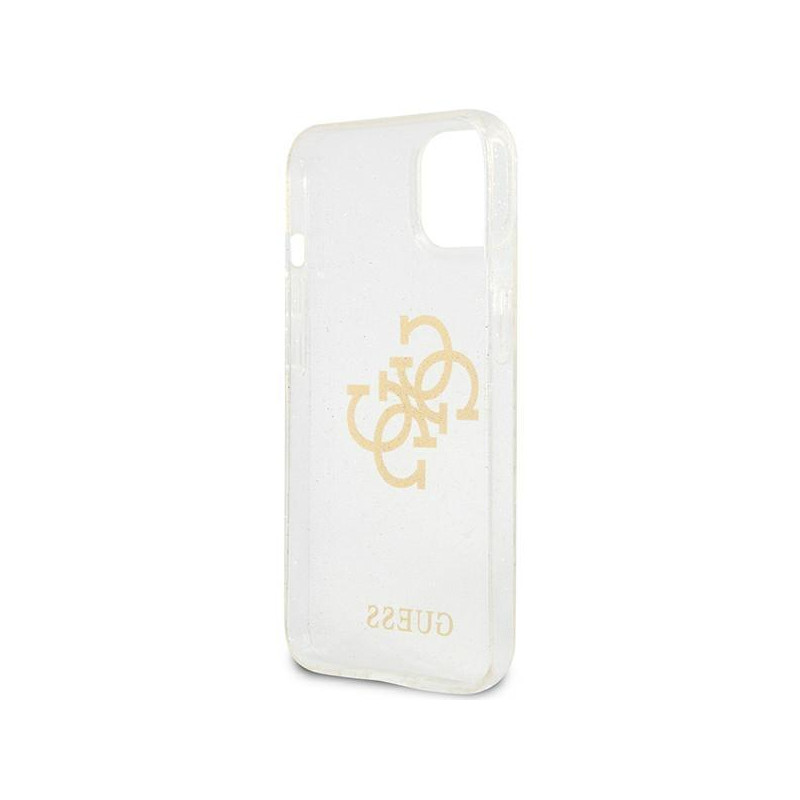 Guess Glitter 4G Big Logo dėklas iPhone 13 mini - skaidrus