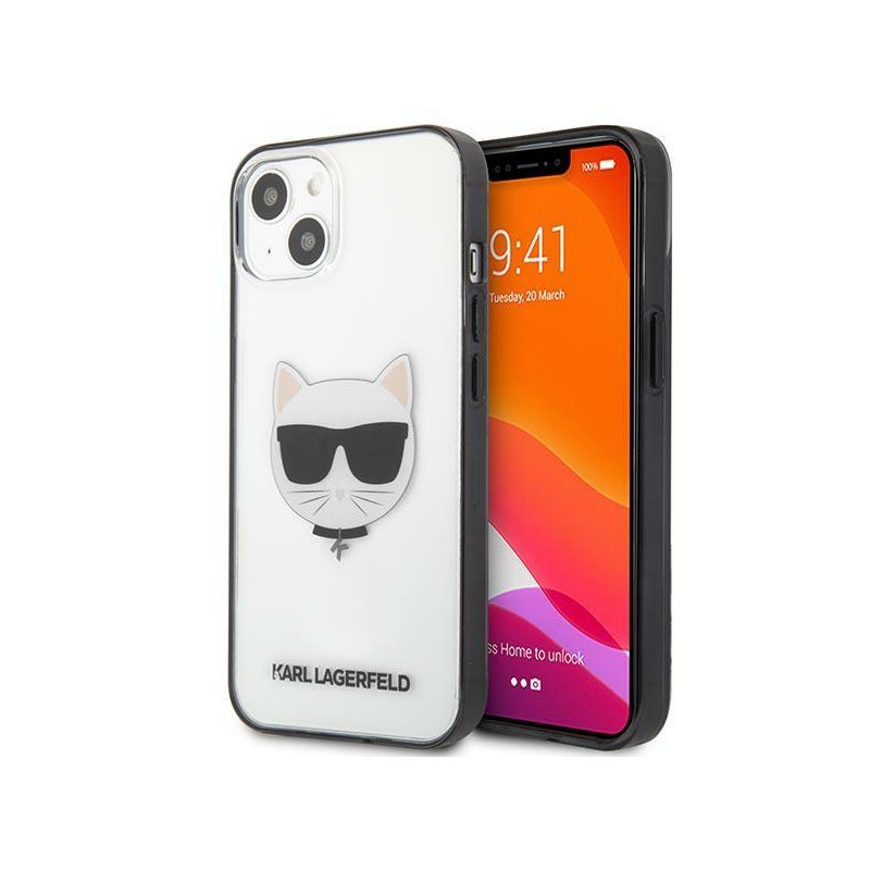Karl Lagerfeld Ikonik Choupette dėklas iPhone 13 mini - skaidrus Karl Lagerfeld Ikonik Choupette dėklas iPhone 13 mini - skaidrus
