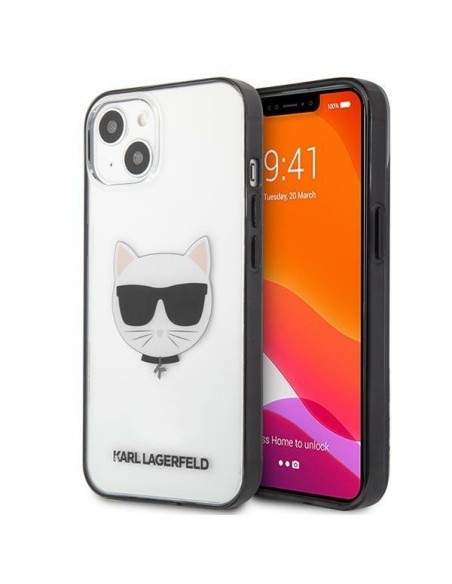 Karl Lagerfeld Ikonik Choupette dėklas iPhone 13 mini - skaidrus Karl Lagerfeld Ikonik Choupette dėklas iPhone 13 mini - skaidrus