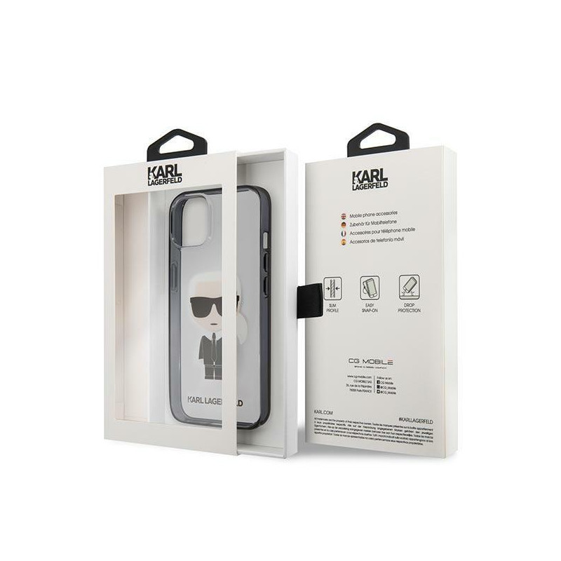 Karl Lagerfeld Iconik Karl dėklas iPhone 13 mini - skaidrus