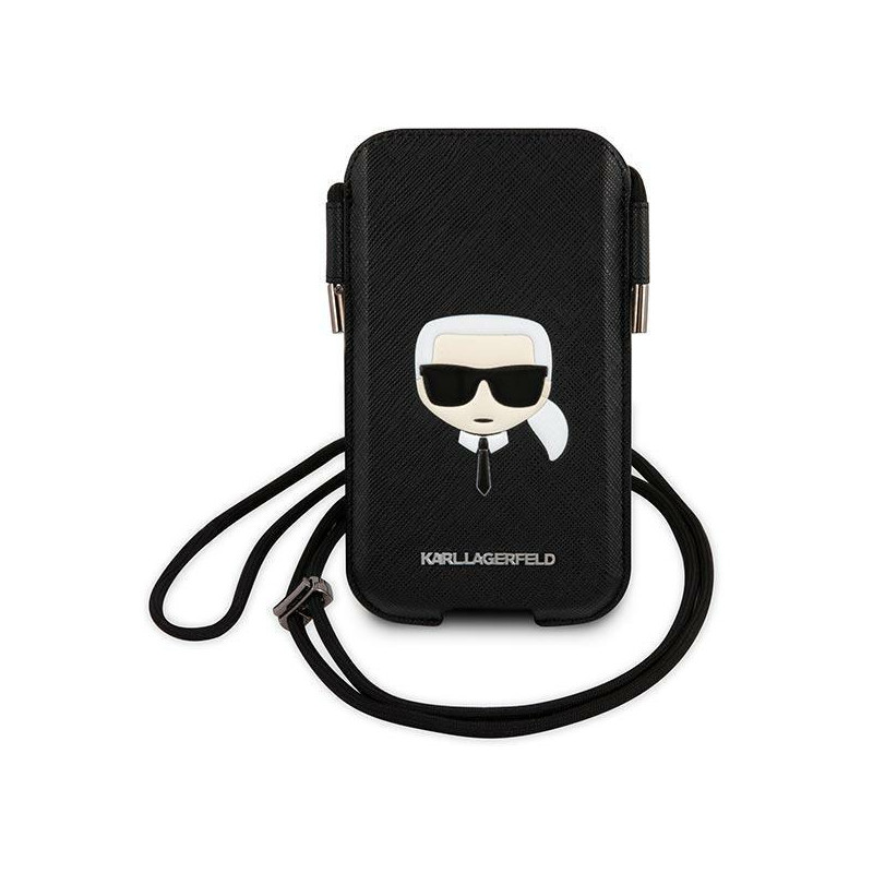 Karl Lagerfeld Saffiano Ikonik Karl& 39 s Head krepšys - juodas Karl Lagerfeld Saffiano Ikonik Karl& 39 s Head krepšys - juodas
