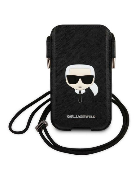 Karl Lagerfeld Saffiano Ikonik Karl& 39 s Head krepšys - juodas Karl Lagerfeld Saffiano Ikonik Karl& 39 s Head krepšys - juodas