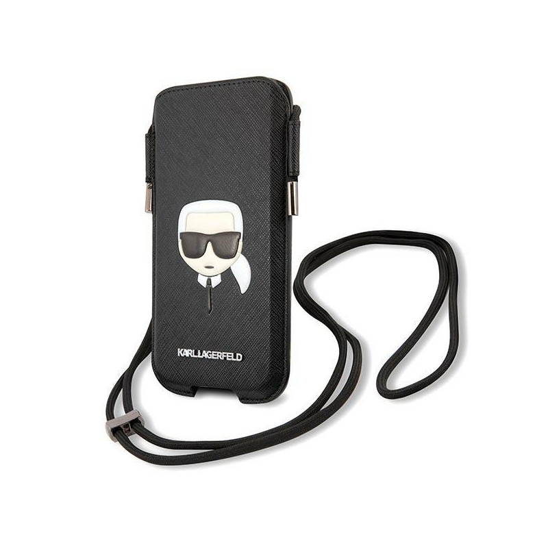 Karl Lagerfeld Saffiano Ikonik Karl& 39 s Head krepšys - juodas