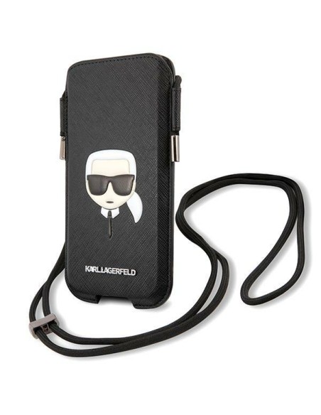 Karl Lagerfeld Saffiano Ikonik Karl& 39 s Head krepšys - juodas Karl Lagerfeld Saffiano Ikonik Karl& 39 s Head krepšys - juodas