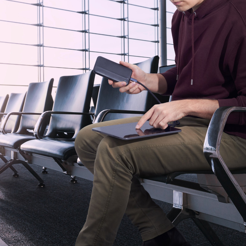 Powerbank Li-Po 10000mAh 2xUSB juoda