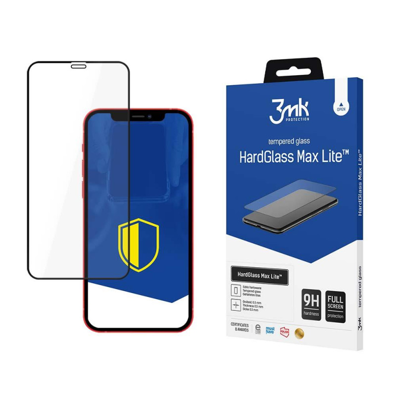 9H 3mk HardGlass Max Lite™ stiklas, skirtas iPhone 12 / iPhone 12 Pro