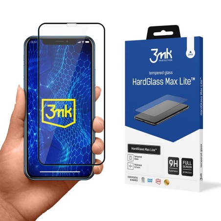 9H 3mk HardGlass Max Lite™ stiklas, skirtas iPhone 11 9H 3mk HardGlass Max Lite™ stiklas, skirtas iPhone 11