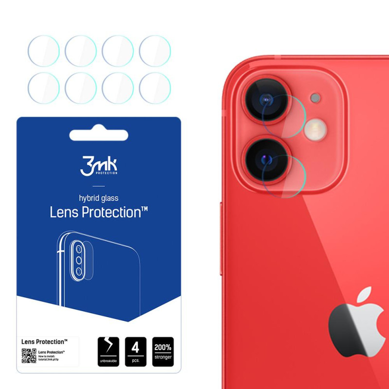 3mk Lens Protection™ hibridinis fotoaparato stiklas, skirtas iPhone 12 Mini