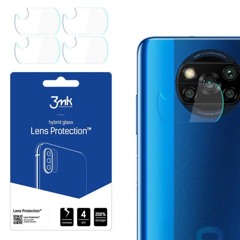 3mk Lens Protection™ hibridinis fotoaparato stiklas, skirtas Xiaomi Poco X3