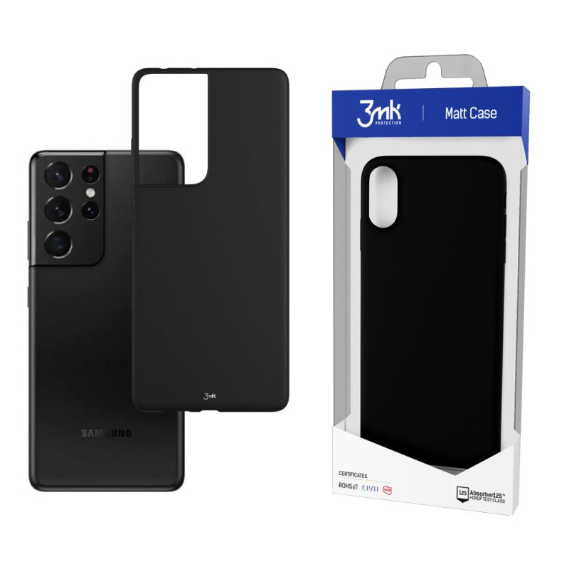 3mk matinis dėklas, skirtas Samsung Galaxy S21 Ultra 5G – juodas