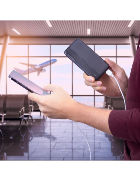 Powerbank Li-Po 10000mAh 2xUSB juoda