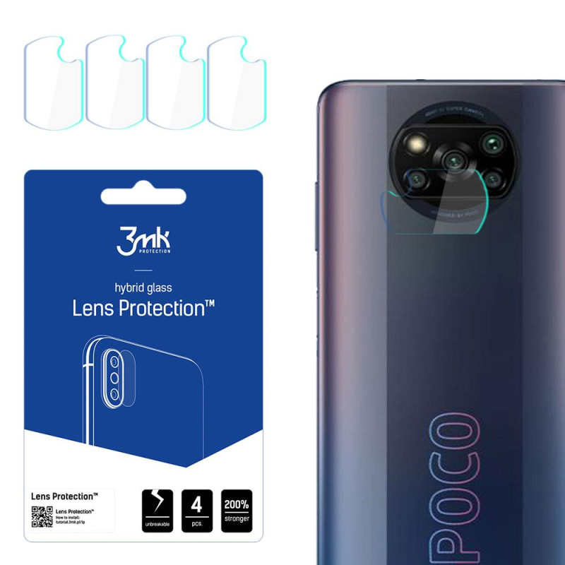 3mk Lens Protection™ hibridinis fotoaparato stiklas, skirtas Xiaomi Poco X3 Pro