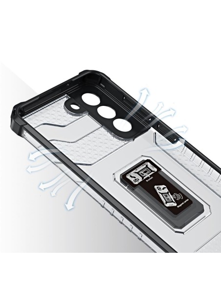 Crystal Ring Case šarvuotas hibridinis korpuso dangtelis + magnetinis laikiklis Samsung Galaxy S22+ (S22 Plus) žalias