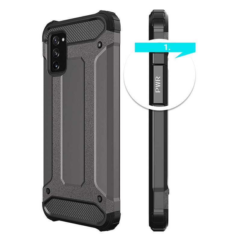 Hybrid Armor šarvuotas hibridinis dėklo dangtelis, skirtas Samsung Galaxy A03s juodas