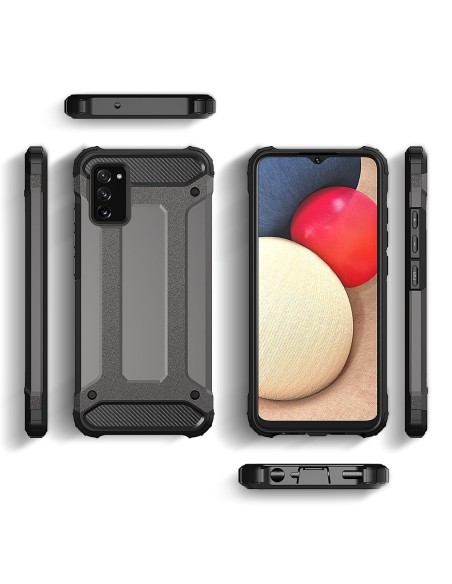 Hybrid Armor šarvuotas hibridinis dėklo dangtelis, skirtas Samsung Galaxy A03s juodas