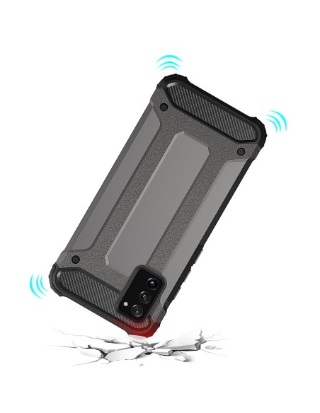 Hybrid Armor šarvuotas hibridinis dėklo dangtelis, skirtas Samsung Galaxy A03s juodas