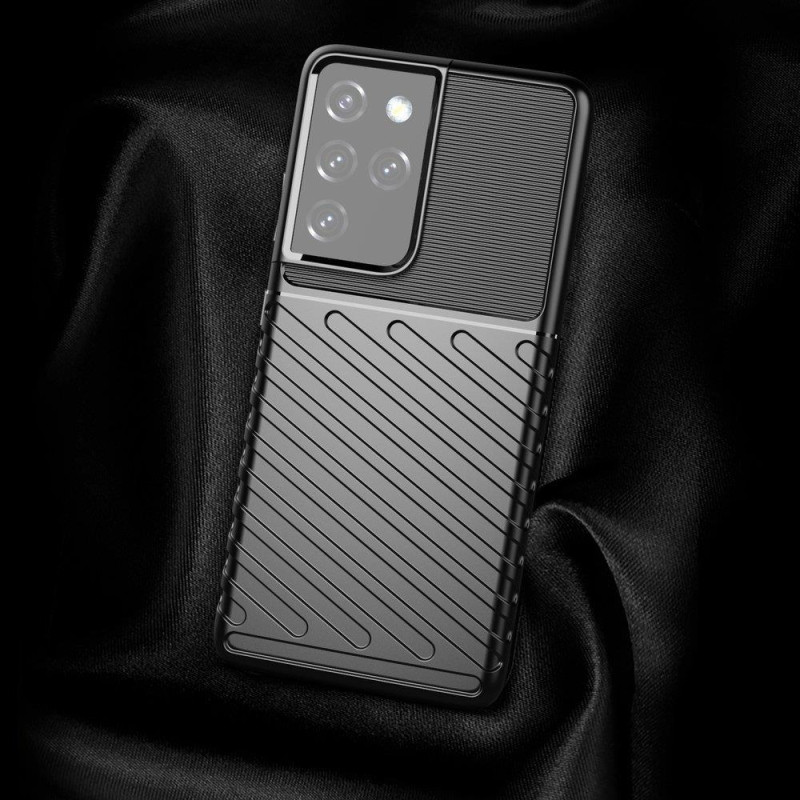 Thunder Case lankstus šarvuotas dėklas Samsung Galaxy S22 Ultra juodas