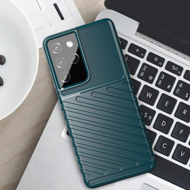 Thunder Case lankstus šarvuotas dėklas Samsung Galaxy S22 Ultra juodas