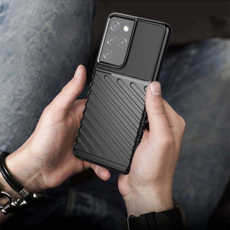 Thunder Case lankstus šarvuotas dėklas, skirtas Samsung Galaxy S22 Ultra mėlynas