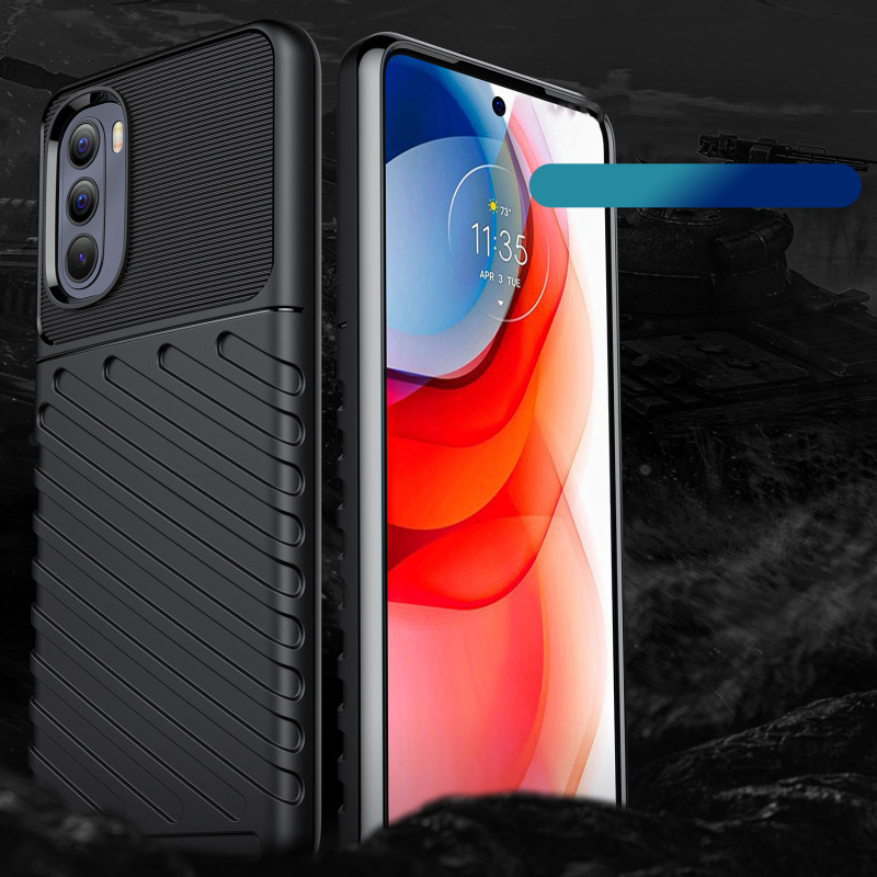 Thunder Case lankstus šarvuotas dėklo dangtelis, skirtas Motorola Moto G Stylus 2022 juodas