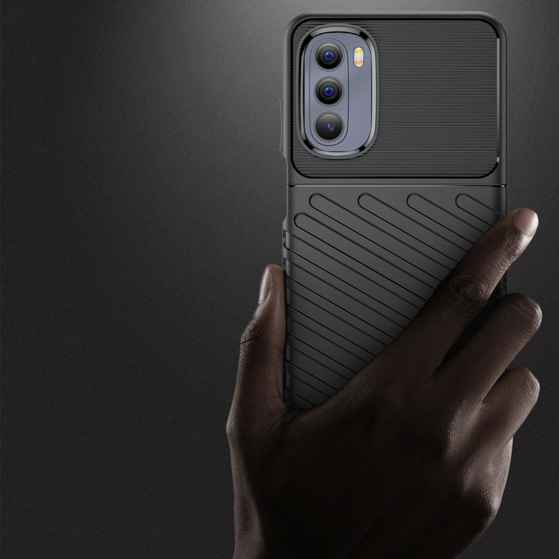 Thunder Case lankstus šarvuotas dėklo dangtelis, skirtas Motorola Moto G Stylus 2022 juodas