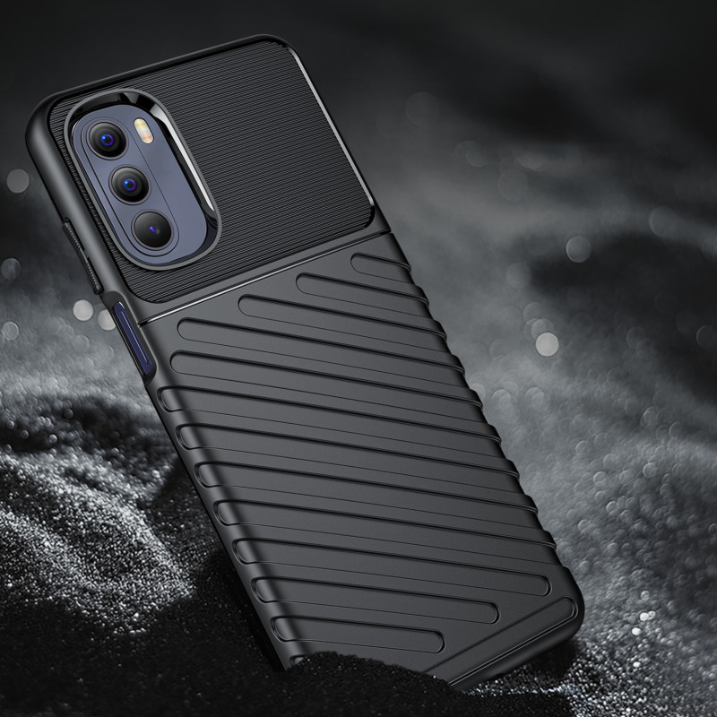 Thunder Case lankstus šarvuotas dėklo dangtelis, skirtas Motorola Moto G Stylus 2022 juodas