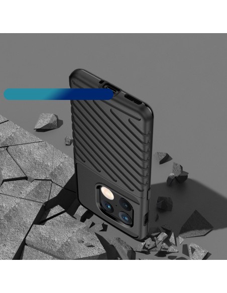 Thunder Case lankstus šarvuotas dėklas, skirtas OnePlus 10 Pro juodas Thunder Case lankstus šarvuotas dėklas, skirtas OnePlus 10 Pro juodas