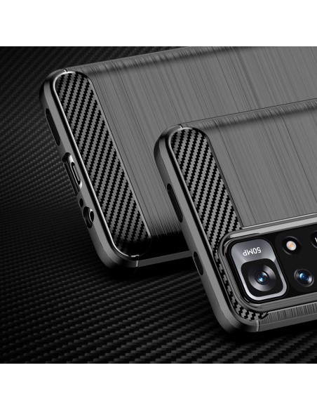Carbon Case lankstus dangtelis Xiaomi Redmi Note 11 juodas Carbon Case lankstus dangtelis Xiaomi Redmi Note 11 juodas