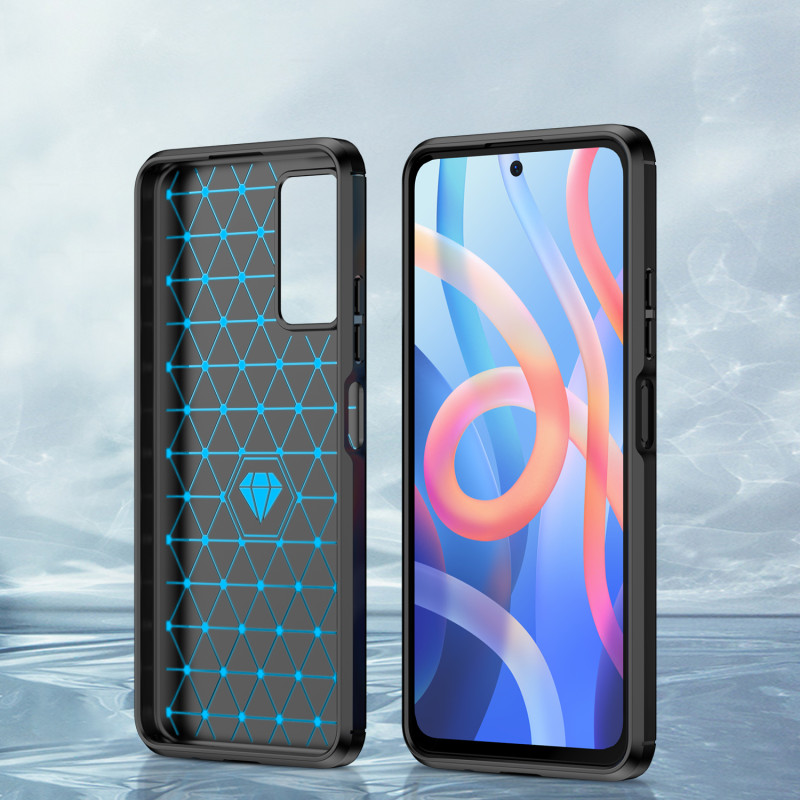 Carbon Case lankstus dangtelis Xiaomi Redmi Note 11 juodas