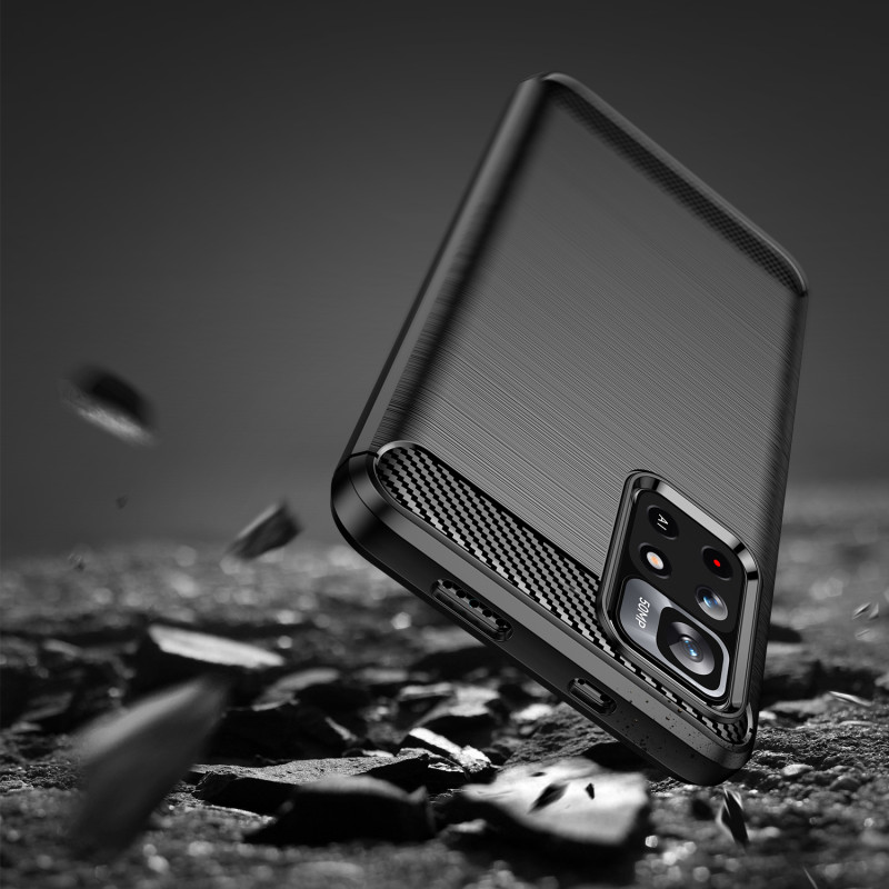 Carbon Case lankstus dangtelis Xiaomi Redmi Note 11 juodas