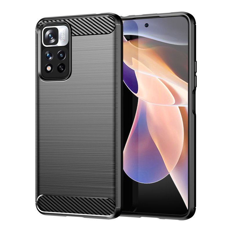 Carbon Case lankstus dangtelis, skirtas Xiaomi Redmi Note 11 Pro+ 5G (Kinija) / 11 Pro 5G (Kinija) / Mi11i HyperCharge /...