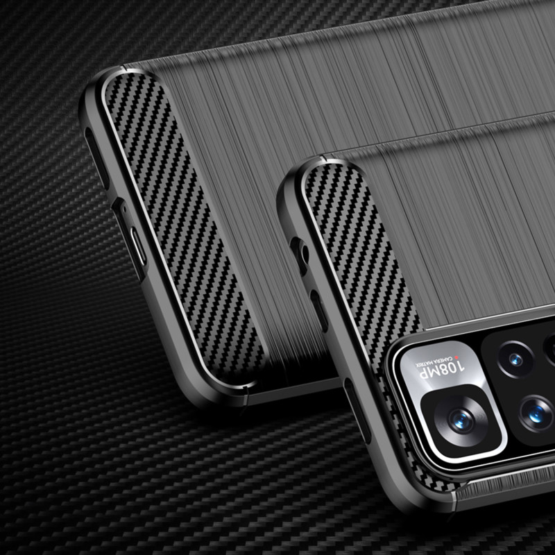 Carbon Case lankstus dangtelis, skirtas Xiaomi Redmi Note 11 Pro+ 5G (Kinija) / 11 Pro 5G (Kinija) / Mi11i HyperCharge /...